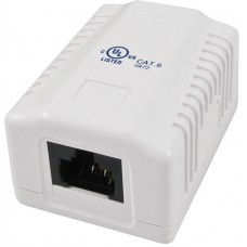 1 Port SMB With Cat6 Jack Surface Mount Pull Box Biscuit