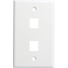 2-Port Keystone Wall Plate Flush, White (UL)