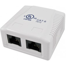 2 Port SMB With Cat6 Jack Biscuit Surface Mount Pull Box