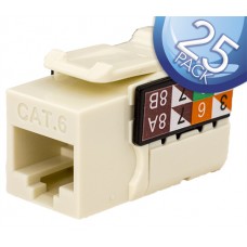 CAT6 90 8X8 Keystone Jack 25 Pack