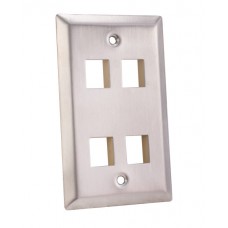 4 Port Wall Plate Stainless St