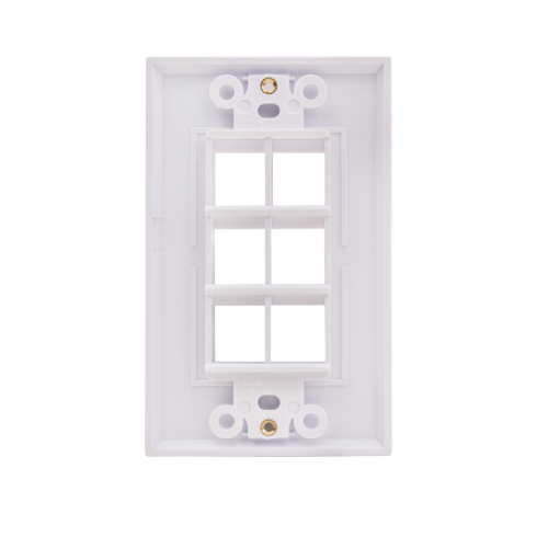 6 PORT WALL PLATE, DECORA TYPE