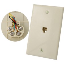 RJ11 Flush Mount Wall Plate Ivory