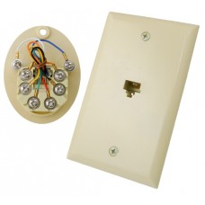 RJ45 Wall Plate Jack Ivory Flush